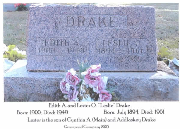 Les and Edith Drake brother to Elmer 